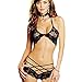 Youran Women's Sexy Black Lace Suit Underwear Bustier + Panty