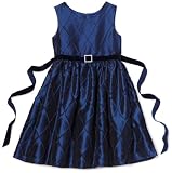Sweet Heart Rose Girls 7-16 Sapphire Belted Taffeta Dress, Midnight Blue, 8