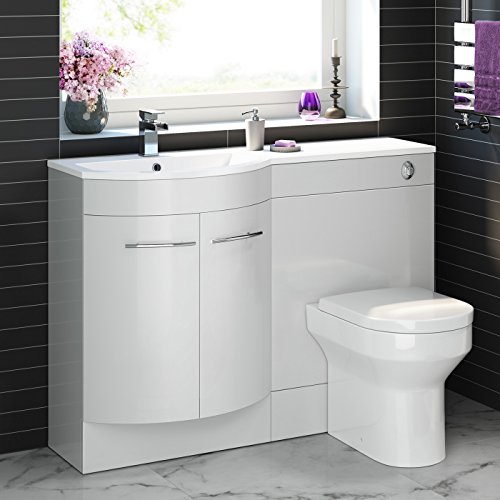 Cheap Price 1200 mm White Vanity Unit Countertop Basin + Toilet Bathroom Furniture Set MV1614