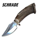 Schrade Fixed Blade Frontier Stag Knife Clip Point