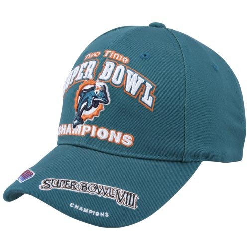 Miami Dolphins Aqua Super Bowl Champs Commemorative Hat