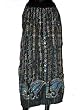 Women's Skirts -Black Color Printed and Sequin Work Wrap Girls Comfortable Clothing In India Size 36 For Free Shipping