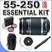 Canon EF-S 55-250mm f/4.0-5.6 IS Telephoto Zoom Lens for Canon Digital SLR Cameras Accessory Saver Essentials Bundle
