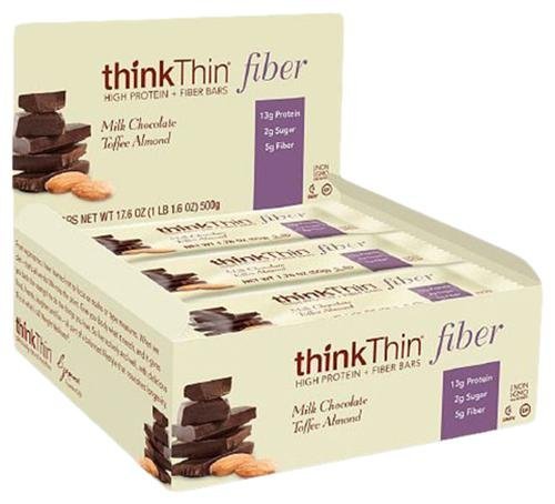 thinkThin High Protein and Fiber, Milk Chocolate Toffee Almond, 1.76 Ounce bar (pack of 10) thinkThin High Protein and Fiber, Milk Chocolate Toffee Almond, 1.76 Ounce bar (pack of 10)