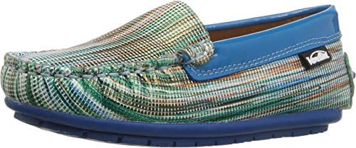Venettini Kids Girl's 55-Gordy (Toddler/Little Kid/Big Kid) Blue Wave Leather/Aqua Patent Loafer 33 (US 2 Little Kid) M