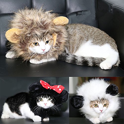 FAMI Pet Costume Mickey Wig with Ears, Christmas Costumes Festival Party Clothes Fancy Dress up for Dog Cat