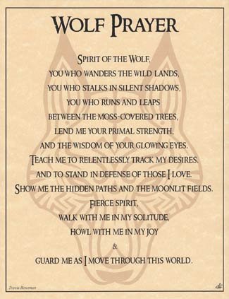 Wolf Prayer Poster 8 1/2 x 11