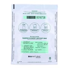 MMF Industries Bio-Natural Tamper-Evident Deposit Bags, 12 x 16 Inches, 100 Bags per Pack, White (236211406)