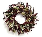 NEW 18 Round AUTUMN MEADOW Burgundy DOCK Canary Grass WREATH