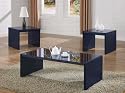 3pc Coffee Table & End Table Set Contemporary Black Finish
