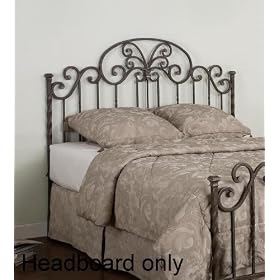 King Size Headboard with Twisted Posts in Distressed Pewter Finish
