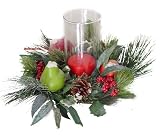 Christmas fruit candle ring with globe