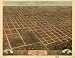 GIANT Wall Sticker of: Panoramic map of historic Monmouth, Warren County, Illinois 1869 Drawn by A. Ruger.
