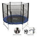 8FT TRAMPOLINE WITH SAFETY NET ENCLOSURE, LADDER & RAIN COVER