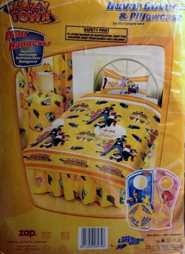 Lazy Town Lazytown Sportacus Yellow Duvet Cover and Pillow Case Pilowcase Set