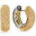 14K Two Tone 1.50 Carat Diamond Reversible Hoop Earrings