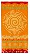 Sunshine Orange Yellow 400 gram Luxury Plush Velour Jacquard Beach Towel 32x63 by Cotton Craft