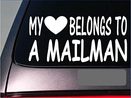EZ-STIK Mailman My Heart Belongs StickerG531 8" Vinyl Mail Truck Post Office Uniform