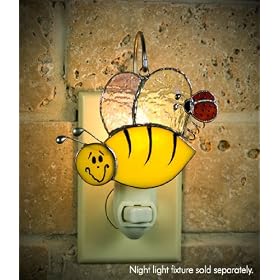 SWITCHABLES Stained Glass Night Light COVER - BUMBLE BEE SW002 - LIGHT FIXTURE SOLD... by Switchables