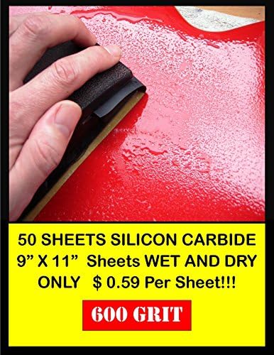 50 Sheet Wet & Dry Silicone Carbide 600 Grit Sand Paper Pack (9 x 11 INCHES)