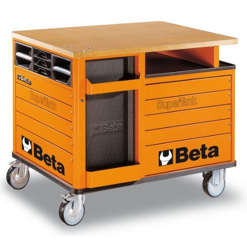 Beta C28TO Super Tank Trolley with Worktop, Orange Color