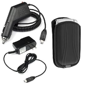 Car Charger + AC Charger + Large Eva Pouch Case for AT&T, Suncom, T-Mobile Blackberry 8700 8700c