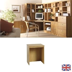  Desk on Desk Link   Warm Oak   Cable Port   Wood Effect    We Also Make