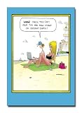 Tits on Google Earth - Damn Funny Birthday Cartoon Greeting Card (Single w/ Envelope)