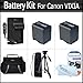 2 Pack Battery Kit For Canon VIXIA HF M300 HF M30 HF M31 M32 M40 M41 HF S200 H S20 HF S21 S30 S40 S400 HF200 HG20 HG21 Camcorder Includes 2 Replacement BP-819 2100MAH Batterries + AC/DC Travel Charger + Deluxe Case + Tripod + Screen Protectors + More