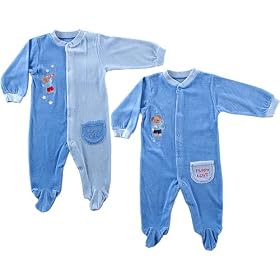 Velour Sleep N Play for Boys - Bear & Puppy