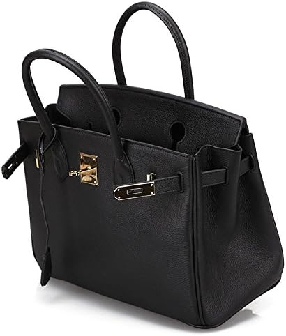 Bagqueen Women's Genuine Leather Handbags Padlock Handbags Satchel Purse