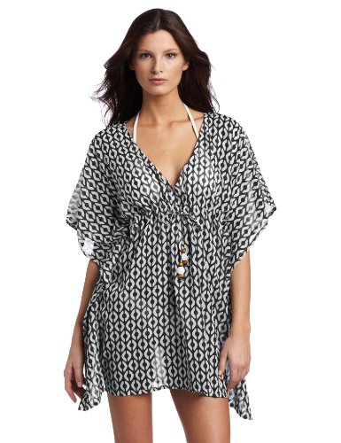 Echo Design Womens Graphic Diamonds Butterfly Tunic with Wood Beads