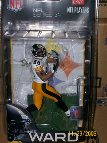 Hines Ward #86 Pittsburgh Steelers White Jersey Chase Alternate Variant McFarlane NFL Series 24 Action Figure