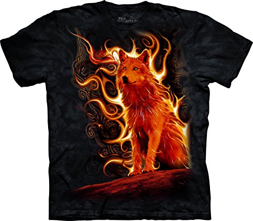 The Mountain Men's Phoenix Wolf T-Shirt Black M