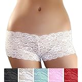 Cheeky Shorts Lace Panty, White-S