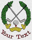 Personalized custom embroidered golf crest design on sweatshirt