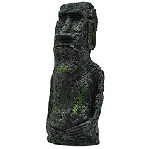 Niteangel Ancient Easter Island Stone Head Aquarium Ornament, Fish Tank Decoration Accessories
