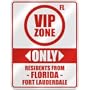VIP ZONE " ONLY RESIDENTS FROM FORT LAUDERDALE " PARKING SIGN USA CITY FLORIDA