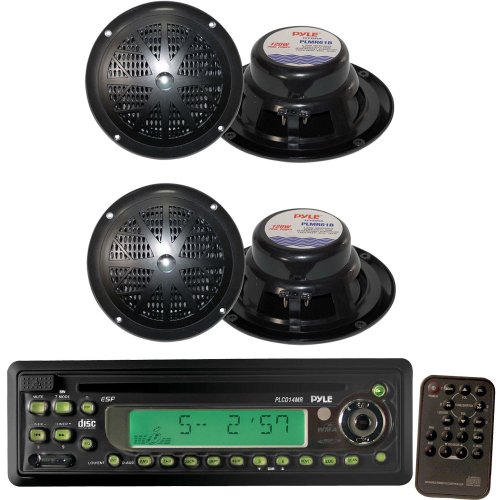 Pyle Marine Radio Receiver and Speaker Package PLCD13MR AM FMMPX In
