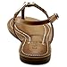 Ollio Women's Shoe Metallic T-Strap Comfort Zori Flat Sandal