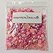 PEPPERLONELY Brand 50 Grams (Apprx 1200PC + ) Shades of Pink Mixed Size Acrylic Cabochons Flat Back Pearls