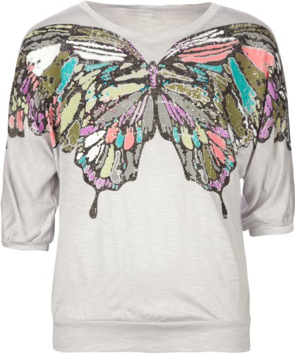 FULL TILT Butterfly Print Girls Top FULL TILT Butterfly Print Girls Top