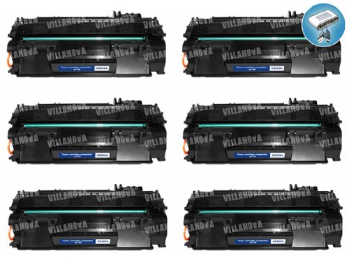 6 PACK: HP CE505A - (05A) Remanufactured Black Laser Toner Cartridge, Plus a Super Mini Hi Speed Ultra 4 Port USB 2.0 Hub for Laptop, PC or Mac.