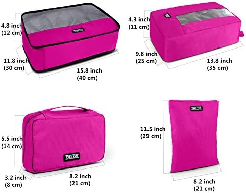 Packing Cubes Set, 4pcs Value Set for Travel - Toiletry Kit, Shoe Bag, Laundry Bag, Packing Cube