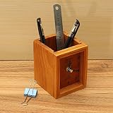 私の家族 時計ペンのホルダー創造的な装飾木製工芸品の木製ペン コンテナー