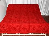Marvellous Brocade Work Embroidery & Mirror Work Cotton Bed Sheet Bedspread ....