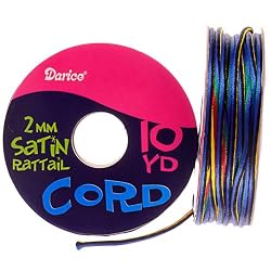 2mm Satin Rattail Cord, Primary Colors, 10 Yd Roll (Pack of 1)