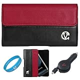 Red & Black Portola Leather Holster Carrying Case with Fixed Belt-Clip and  ....