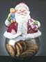 Porcelain Top/Crack Glass Belly Santa Cookie Jar