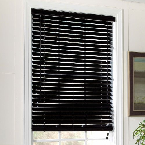 Brylane Home High-Gloss Contemporary Blinds BLACK,36 W 64 L